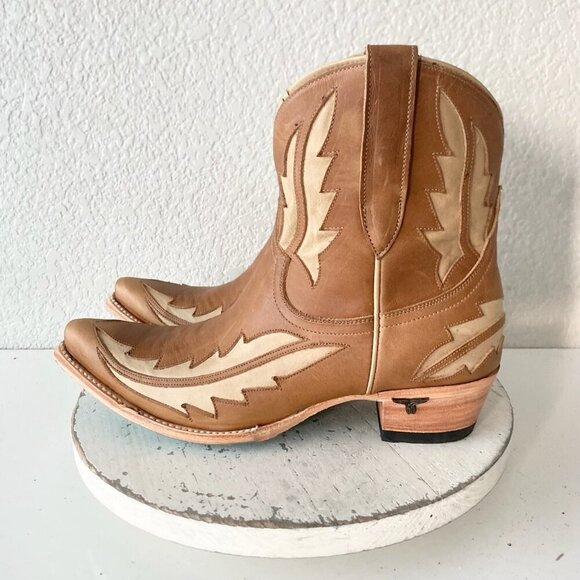 Lane WALK THE LINE Womens Brown Cowboy Bootie 10.5 Cowgirl Short Ankle Boots - Picture 4 of 11